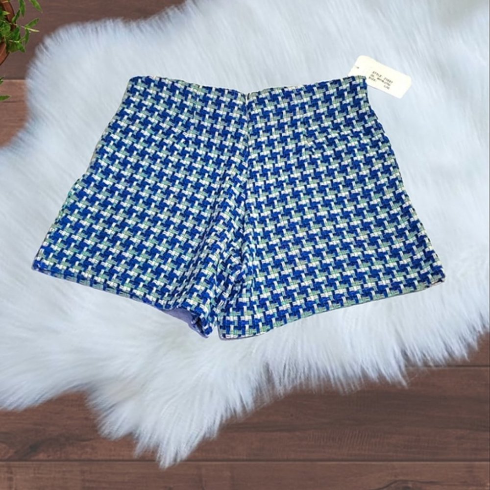 Designer- Giorgia Giannini Italian Made Tweed Plaid High Waisted Shorts- Rare - Picture 8 of 13